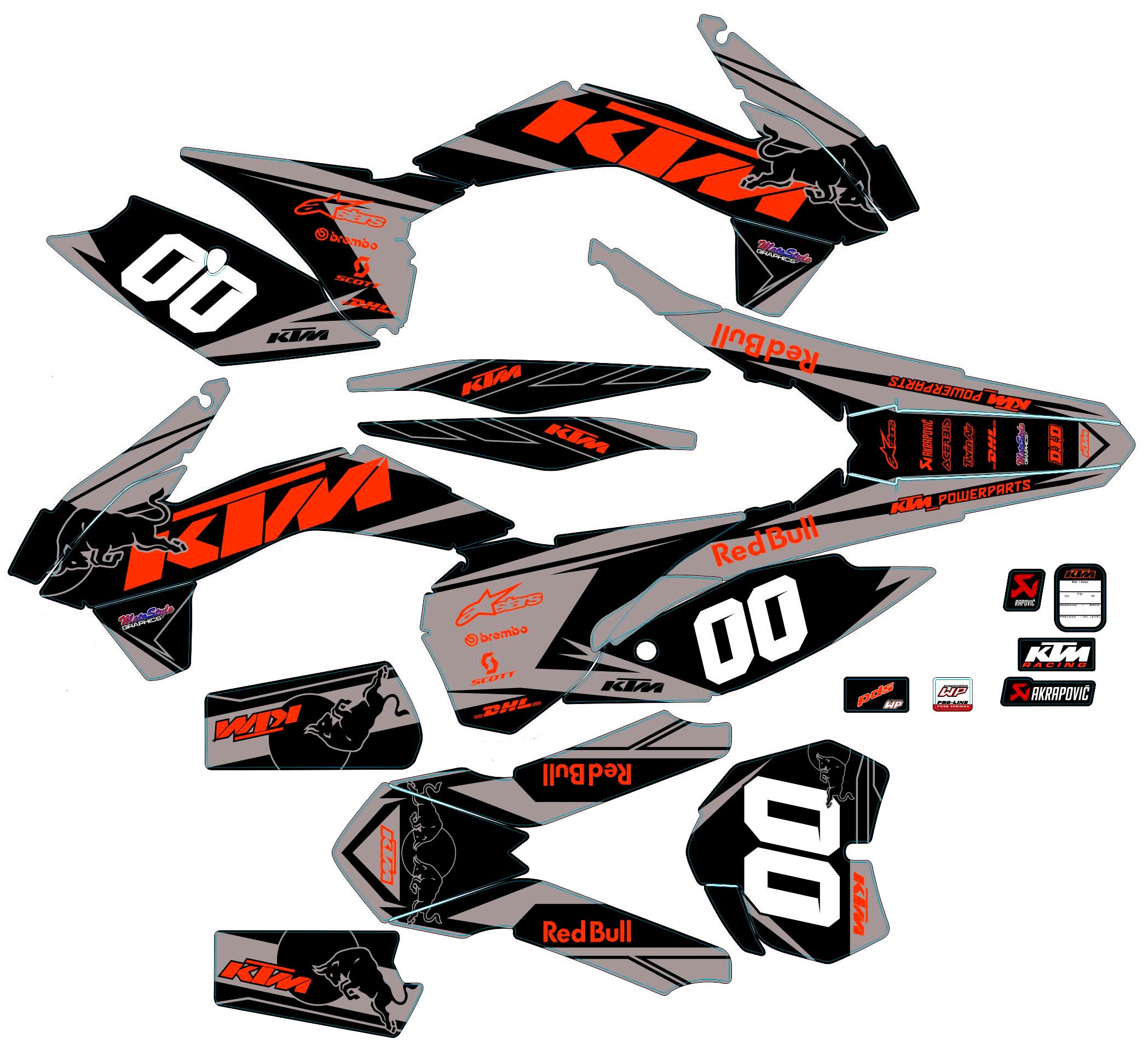 Graphic vinyl decals set for moto KTM SX SXF 125 150 250 350 450 2013-2015  Stickers vinyl kit for motorbike motorcycle without a headlight