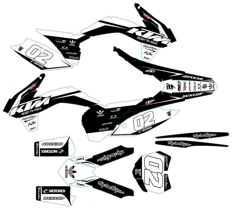 Graphic vinyl decals set for moto KTM SX SXF 125 150 250 350 450 2013-2015  Stickers vinyl kit for motorbike motorcycle without a headlight