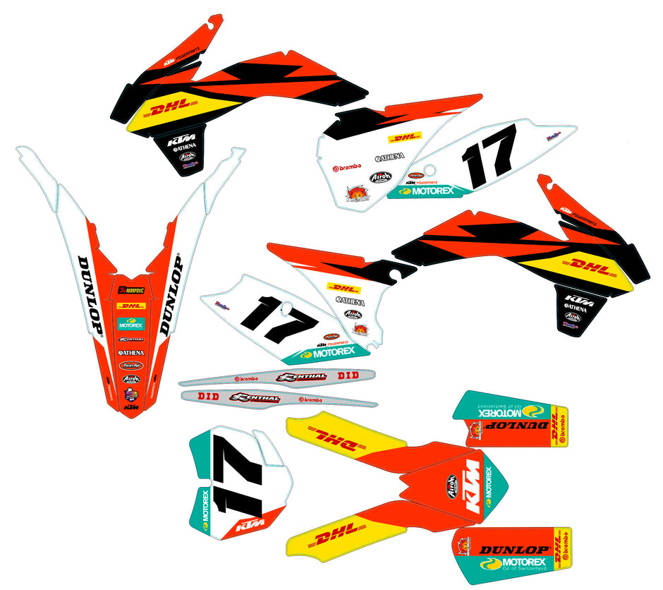Graphic vinyl decals set for moto KTM SX SXF 125 150 250 350 450 2013-2015  Stickers vinyl kit for motorbike motorcycle without a headlight