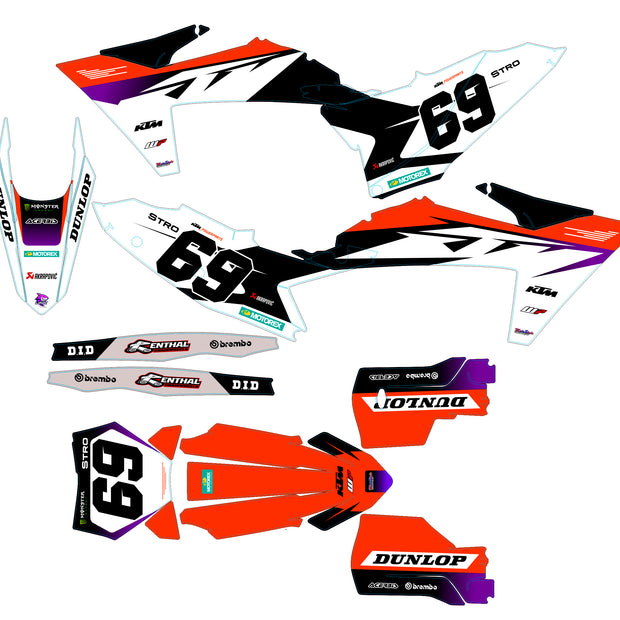 Graphic vinyl decals set for moto KTM SX SXF EX 125 150 250 350 450 for 2023+ Stickers vinyl kit for motorbike motorcycle without a headlight