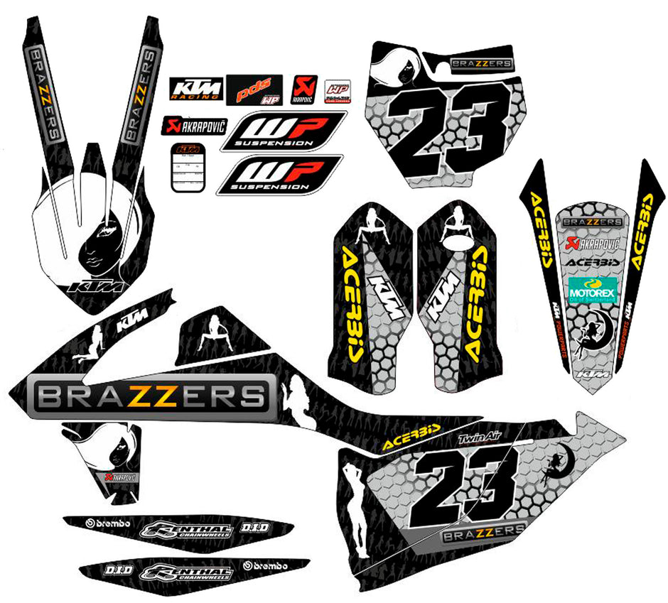 Graphic vinyl decals set for moto KTM SX SXF 125 150 250 350 450 2016-2018  Stickers vinyl kit for motorbike motorcycle without a headlight