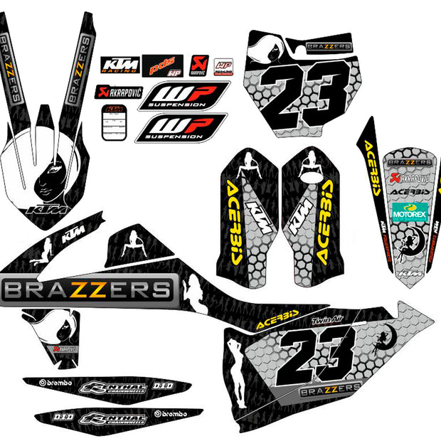 Graphic vinyl decals set for moto KTM SX SXF 125 150 250 350 450 2016-2018  Stickers vinyl kit for motorbike motorcycle without a headlight