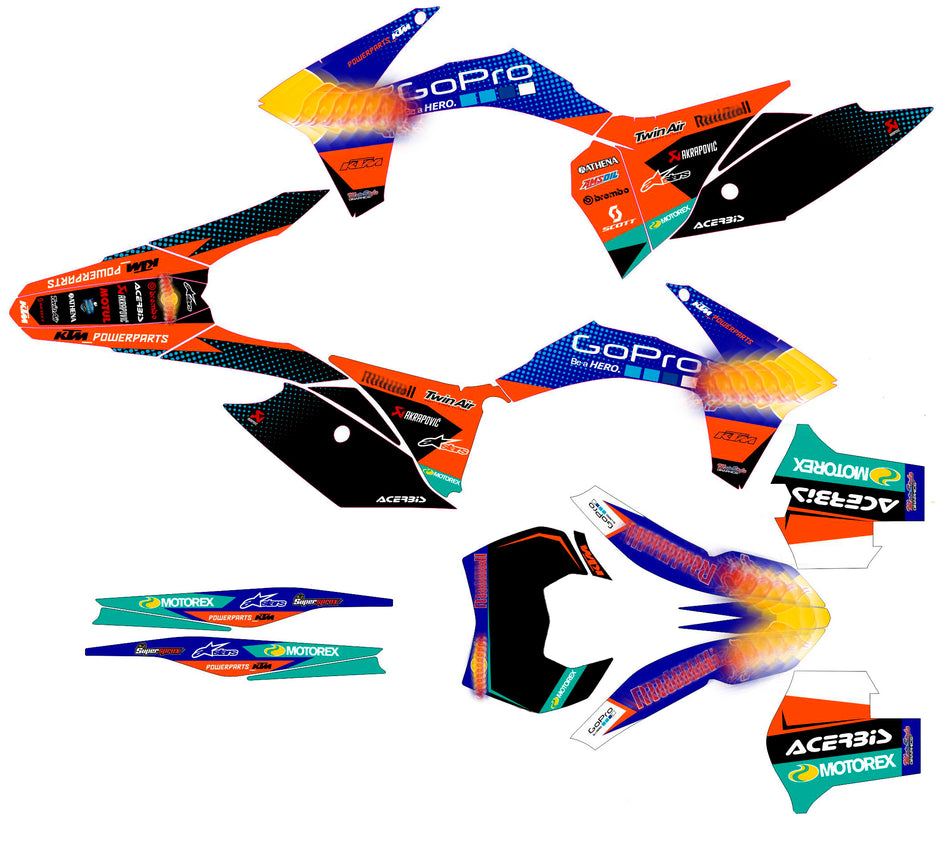Graphic vinyl decals set for moto KTM SX SXF EX 125 150 250 350 450 for 2012-2013 Stickers vinyl kit for motorbike motorcycle with a headlight
