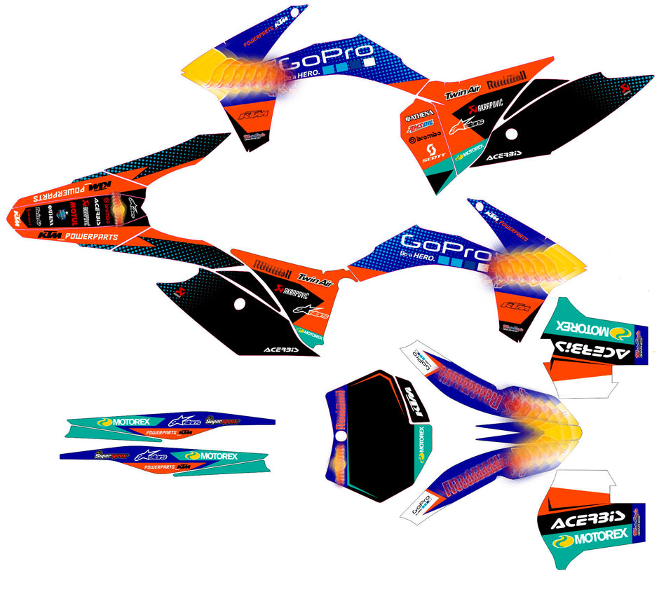 Graphic vinyl decals set for moto KTM SX SXF EX 125 150 250 350 450 for 2011-2012 Stickers vinyl kit for motorbike motorcycle  without a headlight