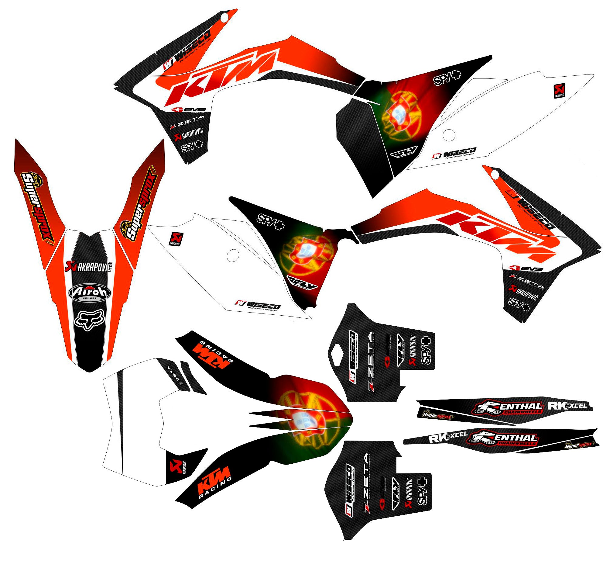Graphic vinyl decals set for moto KTM SX SXF EX 125 150 250 350 450 for 2012-2013 Stickers vinyl kit for motorbike motorcycle with a headlight