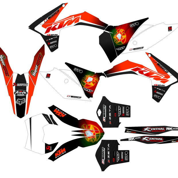 Graphic vinyl decals set for moto KTM SX SXF EX 125 150 250 350 450 for 2012-2013 Stickers vinyl kit for motorbike motorcycle with a headlight