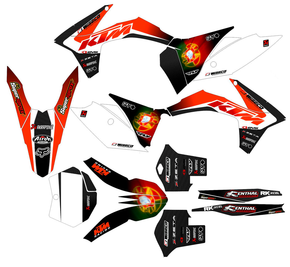 Graphic vinyl decals set for moto KTM SX SXF EX 125 150 250 350 450 for 2011-2012 Stickers vinyl kit for motorbike motorcycle  without a headlight