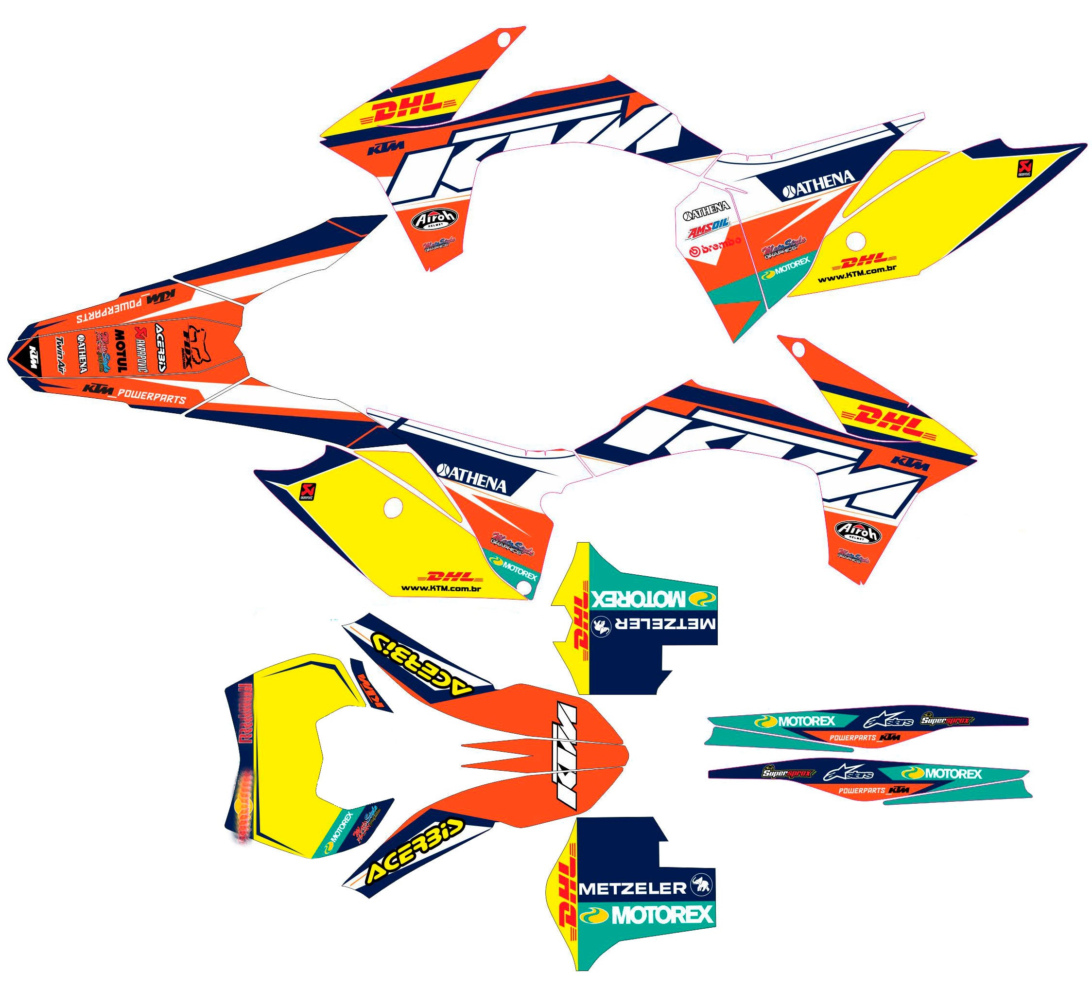 Graphic vinyl decals set for moto KTM SX SXF EX 125 150 250 350 450 for 2012-2013 Stickers vinyl kit for motorbike motorcycle with a headlight