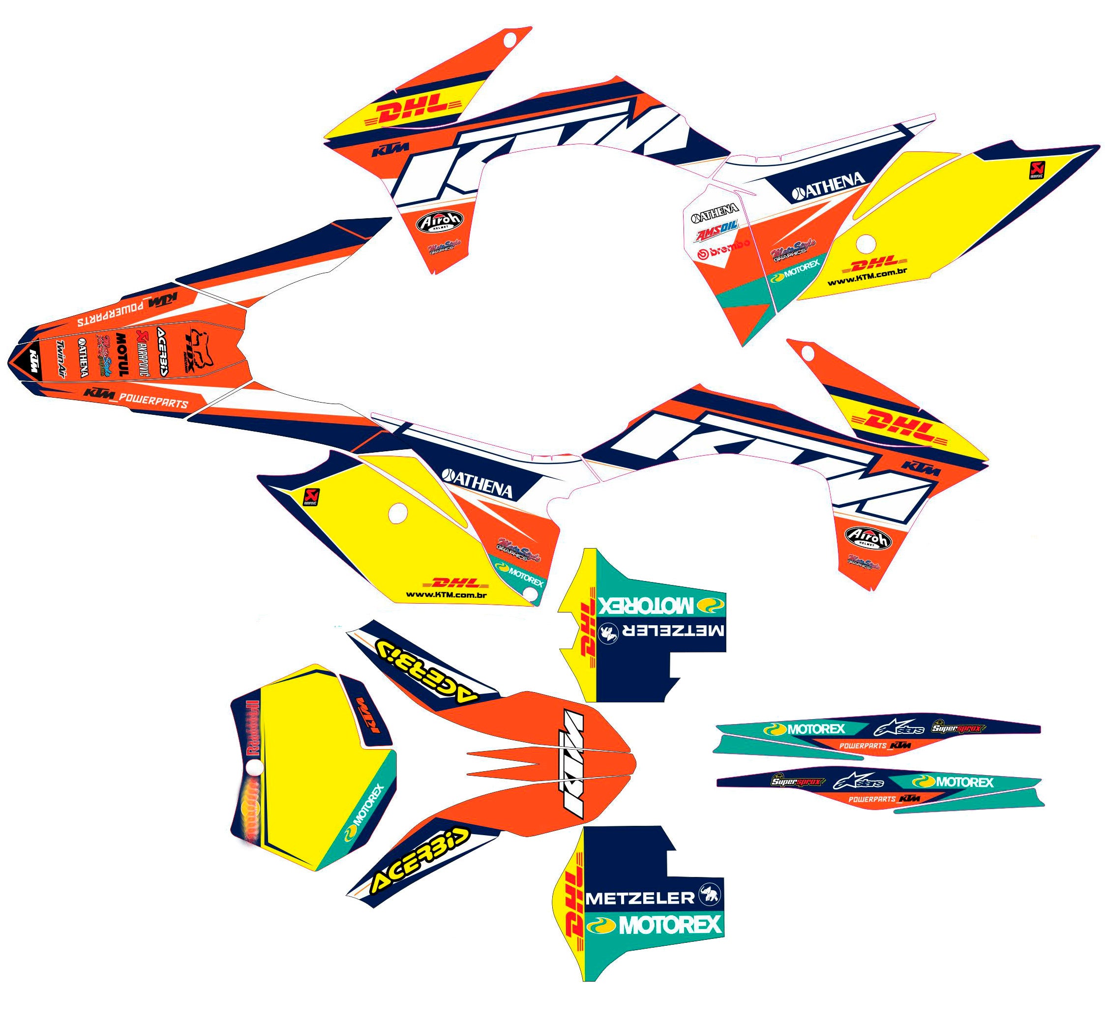 Graphic vinyl decals set for moto KTM SX SXF EX 125 150 250 350 450 for 2011-2012 Stickers vinyl kit for motorbike motorcycle  without a headlight