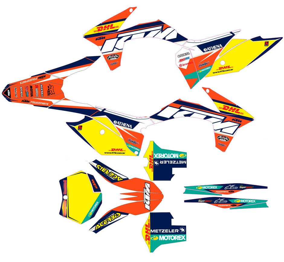 Graphic vinyl decals set for moto KTM SX SXF EX 125 150 250 350 450 for 2011-2012 Stickers vinyl kit for motorbike motorcycle  without a headlight