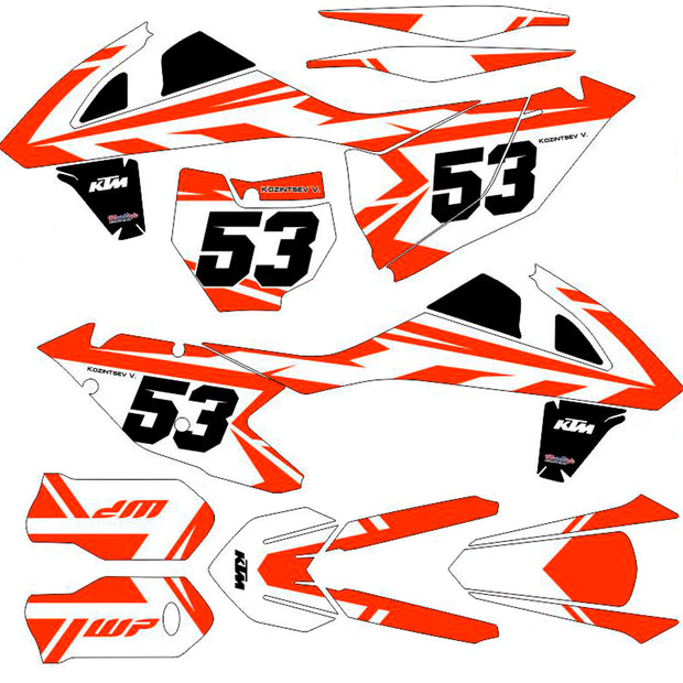 Graphic vinyl decals set for moto KTM SX SXF 125 150 250 350 450 2016-2018  Stickers vinyl kit for motorbike motorcycle without a headlight