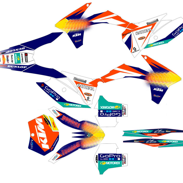 Graphic vinyl decals set for moto KTM SX SXF EX 125 150 250 350 450 for 2011-2012 Stickers vinyl kit for motorbike motorcycle  without a headlight