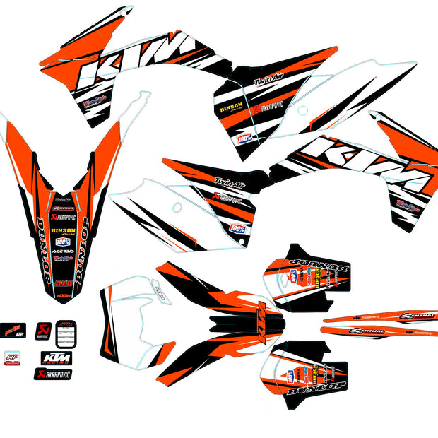 Graphic vinyl decals set for moto KTM SX SXF EX 125 150 250 350 450 for 2012-2013 Stickers vinyl kit for motorbike motorcycle with a headlight