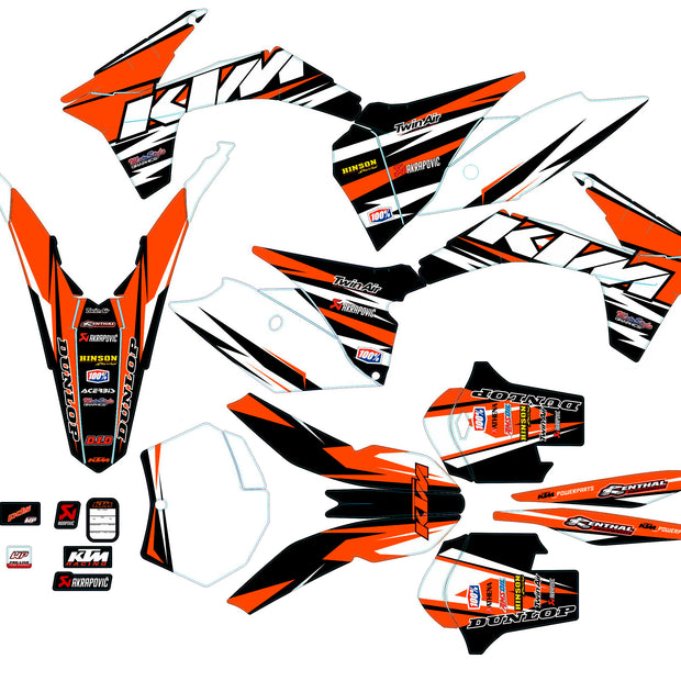 Graphic vinyl decals set for moto KTM SX SXF EX 125 150 250 350 450 for 2011-2012 Stickers vinyl kit for motorbike motorcycle  without a headlight