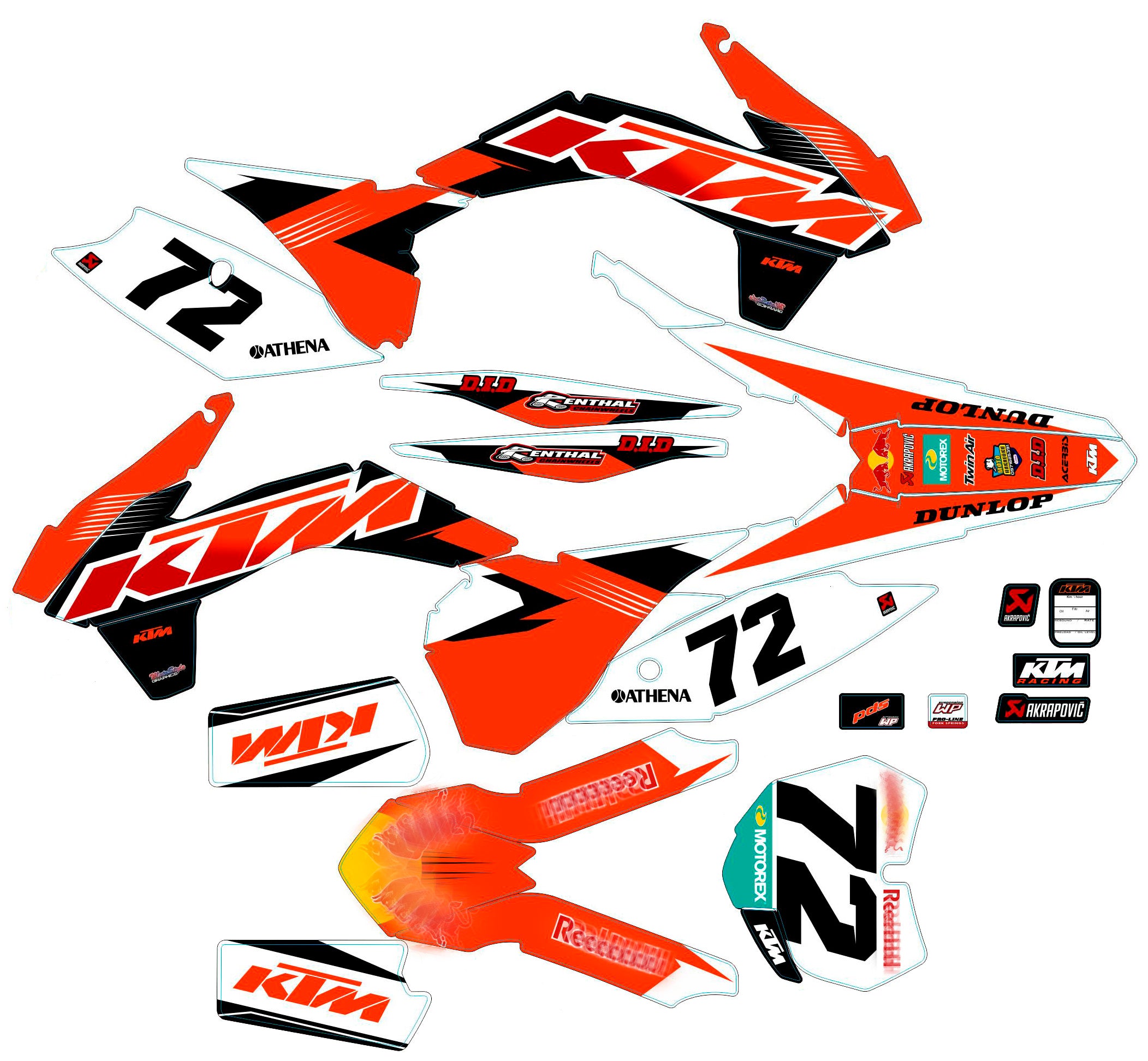 Graphic vinyl decals set for moto KTM SX SXF 125 150 250 350 450 2013-2015  Stickers vinyl kit for motorbike motorcycle without a headlight