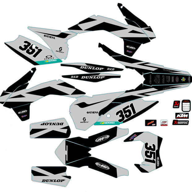 Graphic vinyl decals set for moto KTM SX SXF 125 150 250 350 450 2014-2016  Stickers vinyl kit for motorbike motorcycle with a headlight