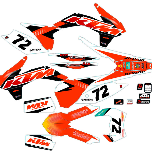 Graphic vinyl decals set for moto KTM SX SXF 125 150 250 350 450 2014-2016  Stickers vinyl kit for motorbike motorcycle with a headlight