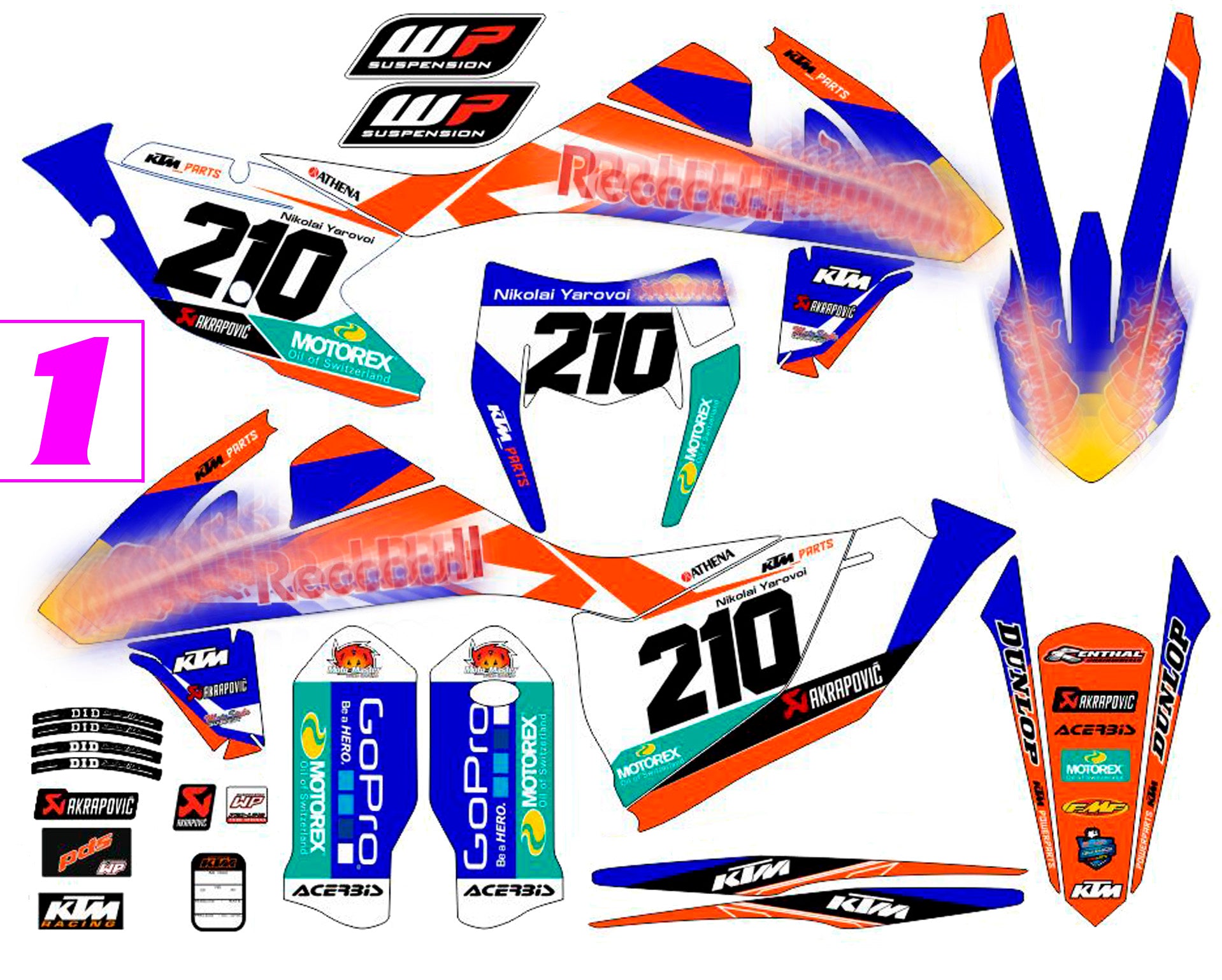 Graphic vinyl decals set for moto KTM SX SXF 125 150 250 350 450 2017-2019  Stickers vinyl kit for motorbike motorcycle with a headlight