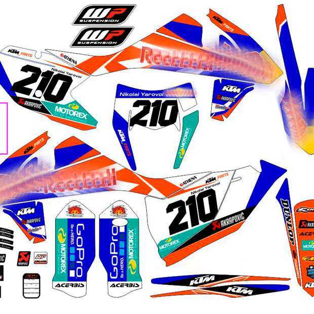 Graphic vinyl decals set for moto KTM SX SXF 125 150 250 350 450 2017-2019  Stickers vinyl kit for motorbike motorcycle with a headlight