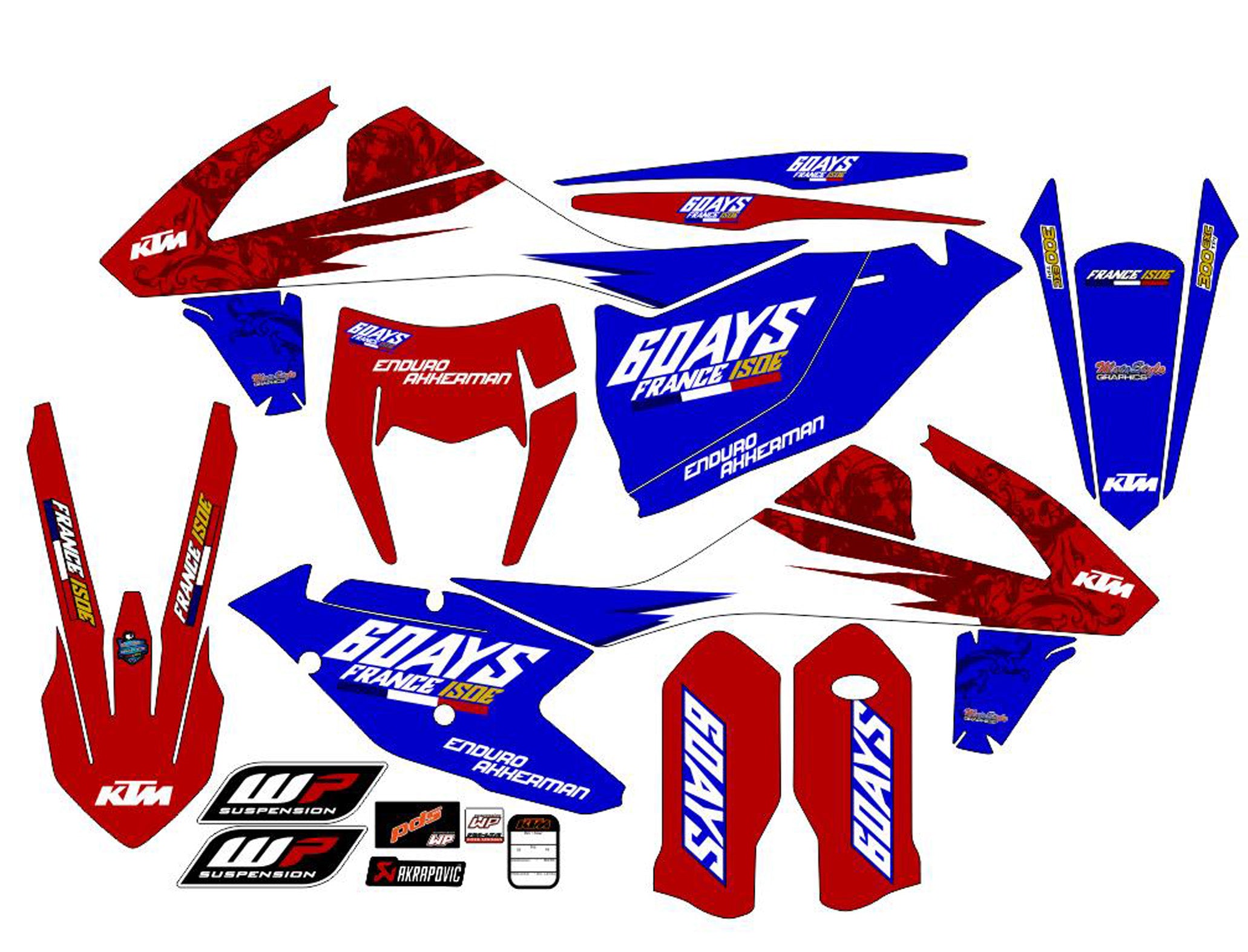 Graphic vinyl decals set for moto KTM SX SXF 125 150 250 350 450 2017-2019  Stickers vinyl kit for motorbike motorcycle with a headlight