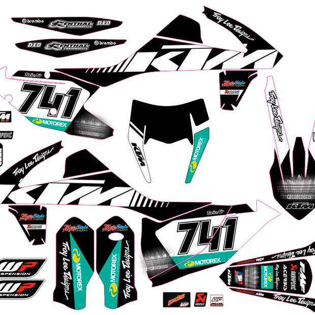 Graphic vinyl decals set for moto KTM SX SXF 125 150 250 350 450 2017-2019  Stickers vinyl kit for motorbike motorcycle with a headlight