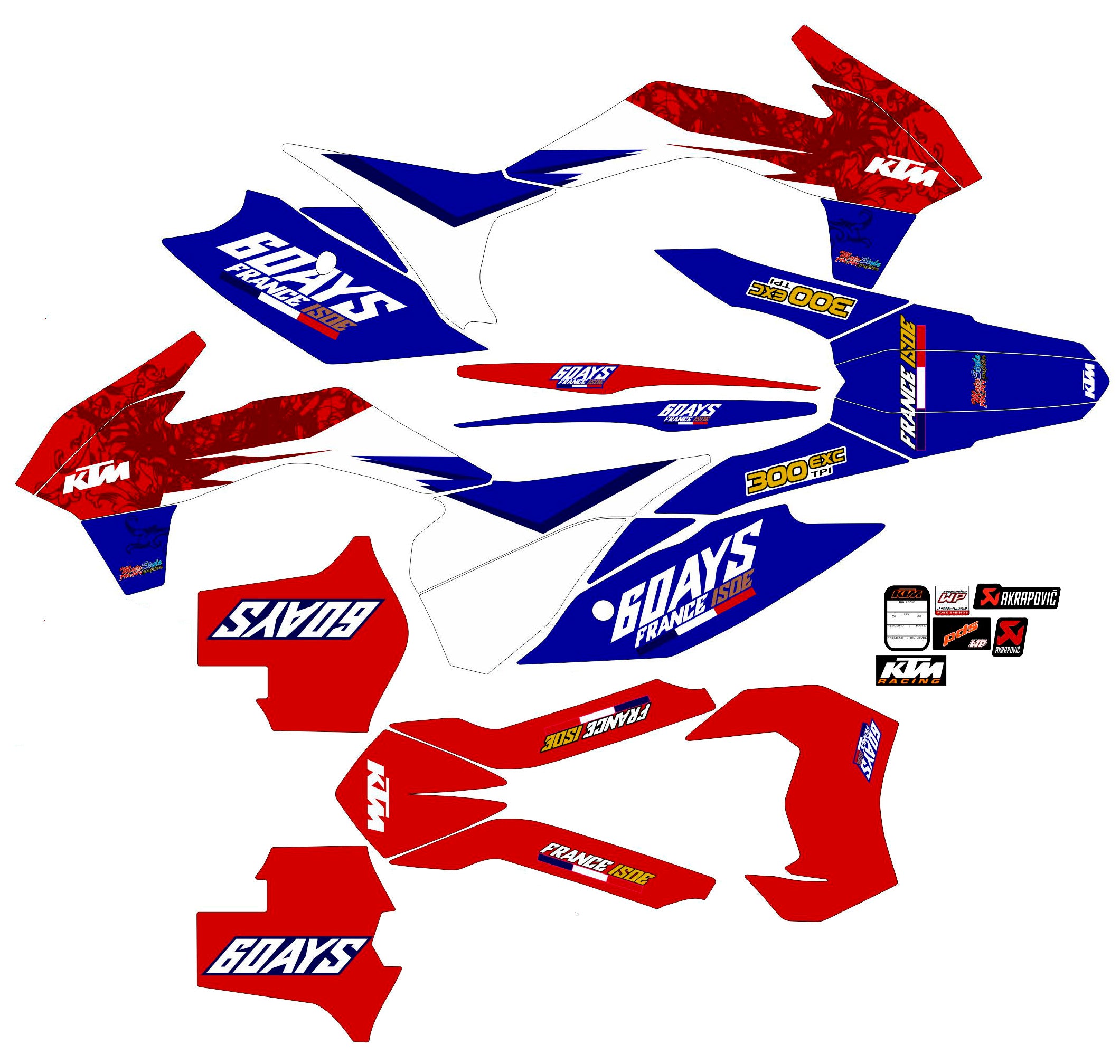 Graphic vinyl decals set for moto KTM SX SXF 125 150 250 350 450 2014-2016  Stickers vinyl kit for motorbike motorcycle with a headlight