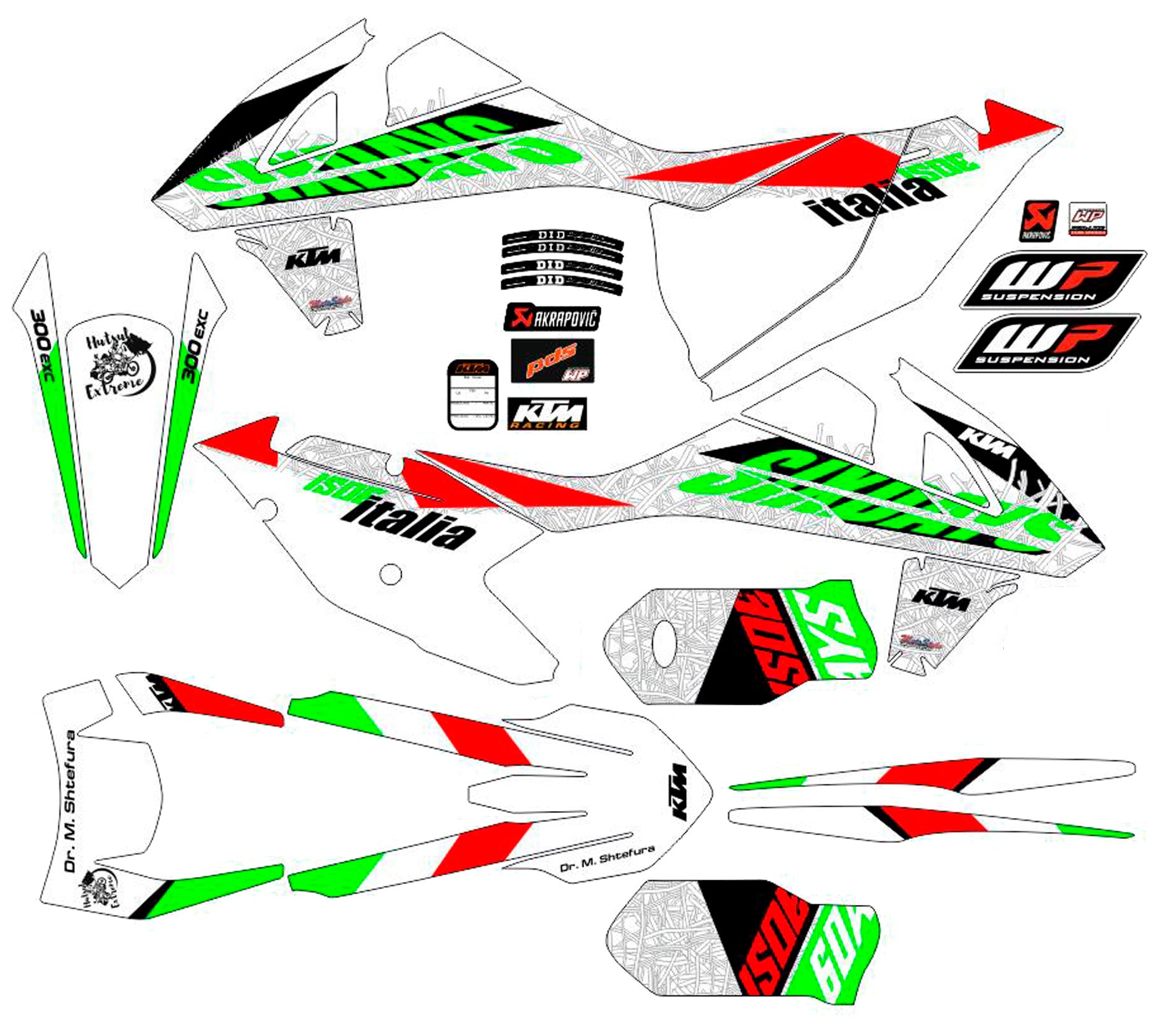 Graphic vinyl decals set for moto KTM SX SXF 125 150 250 350 450 2017-2019  Stickers vinyl kit for motorbike motorcycle with a headlight