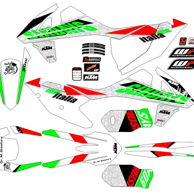 Graphic vinyl decals set for moto KTM SX SXF 125 150 250 350 450 2017-2019  Stickers vinyl kit for motorbike motorcycle with a headlight