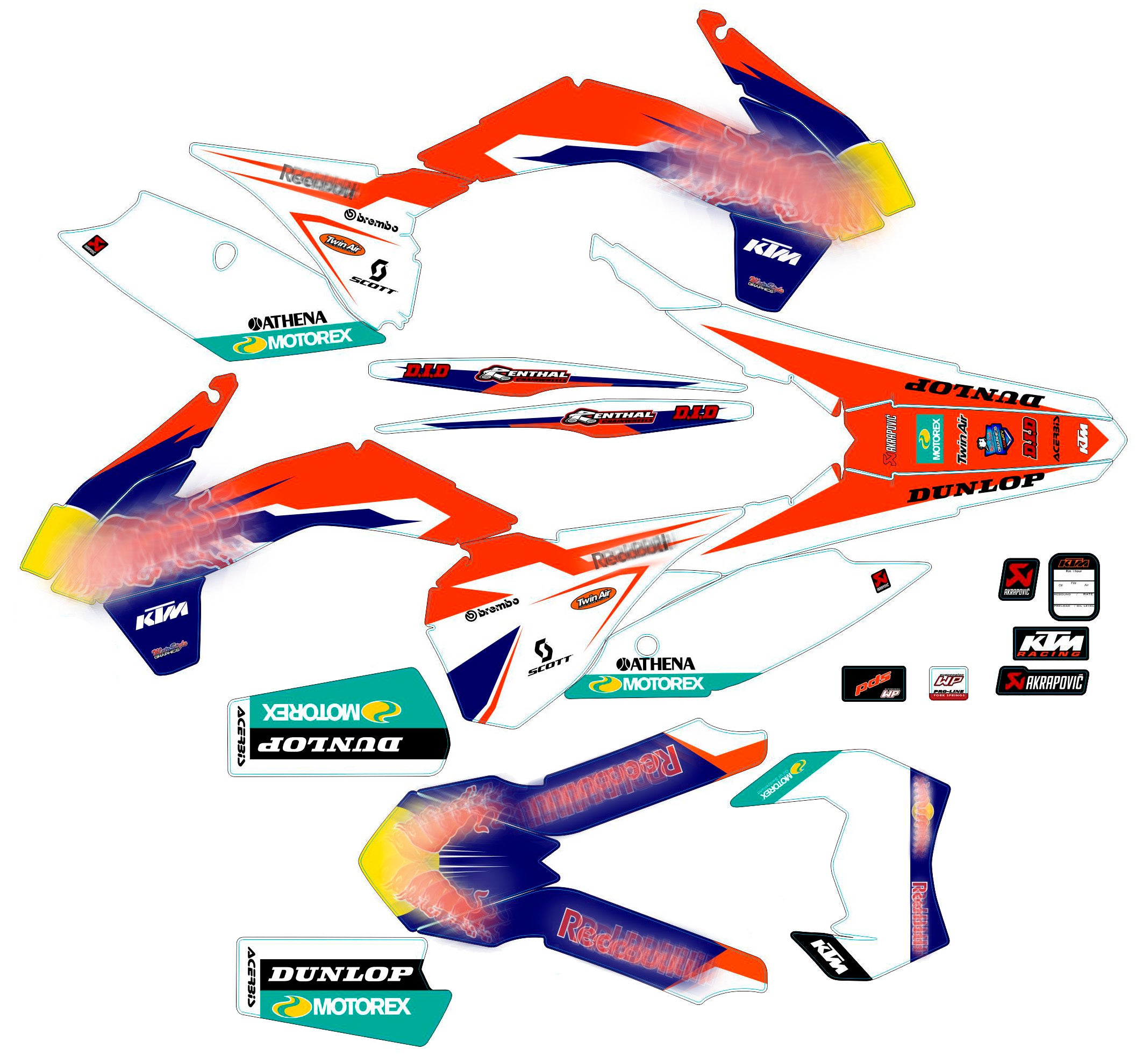 Graphic vinyl decals set for moto KTM SX SXF 125 150 250 350 450 2014-2016  Stickers vinyl kit for motorbike motorcycle with a headlight