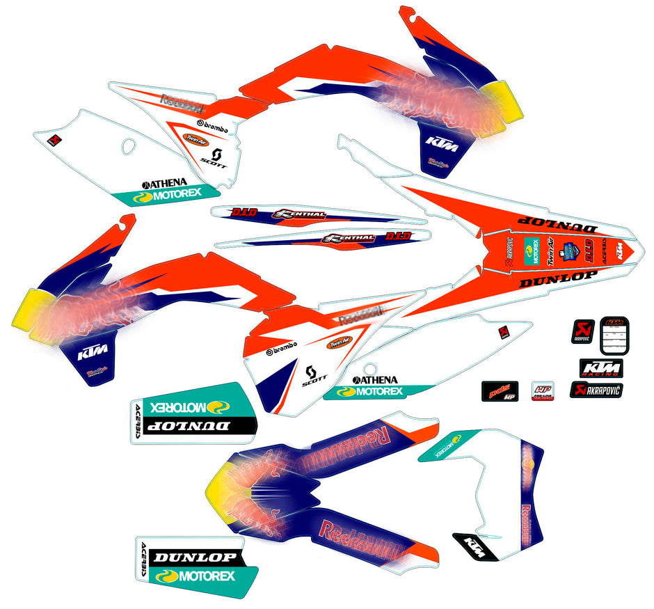 Graphic vinyl decals set for moto KTM SX SXF 125 150 250 350 450 2014-2016  Stickers vinyl kit for motorbike motorcycle with a headlight