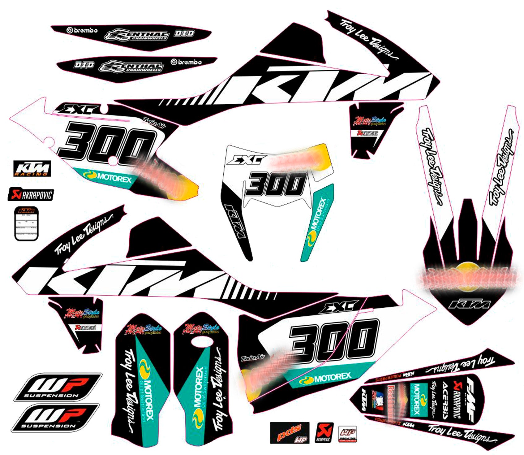 Graphic vinyl decals set for moto KTM SX SXF 125 150 250 350 450 2017-2019  Stickers vinyl kit for motorbike motorcycle with a headlight