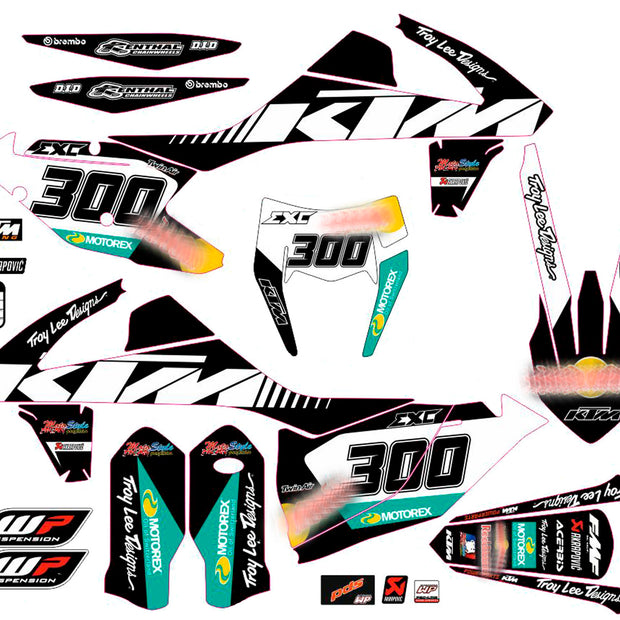 Graphic vinyl decals set for moto KTM SX SXF 125 150 250 350 450 2017-2019  Stickers vinyl kit for motorbike motorcycle with a headlight