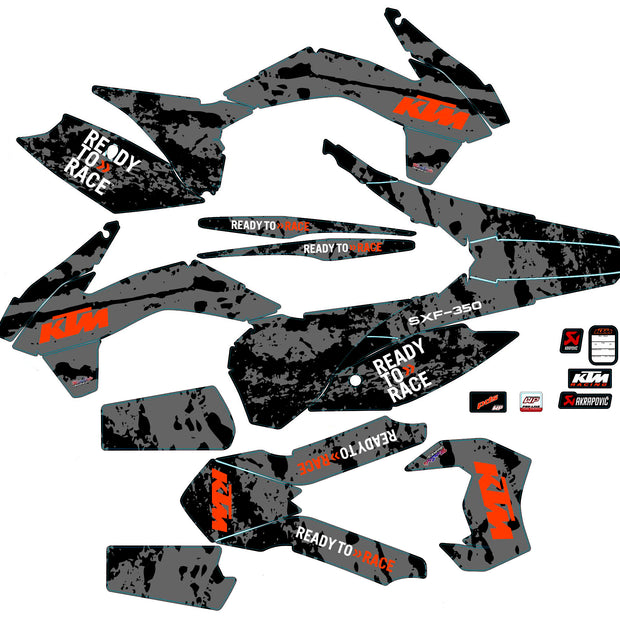 Graphic vinyl decals set for moto KTM SX SXF 125 150 250 350 450 2014-2016  Stickers vinyl kit for motorbike motorcycle with a headlight