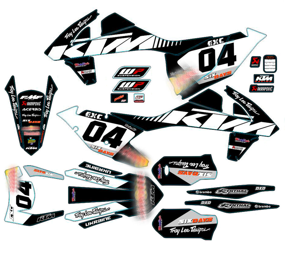 Graphic vinyl decals set for moto KTM SX SXF 125 150 250 350 450 2017-2019  Stickers vinyl kit for motorbike motorcycle with a headlight