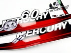 Vinyl graphic decals set red color suitable for Mercury 6 hp two stroke outboard engine. Vinyl stickers kit red color  for Mercury 6 hp  Handmade
