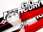 Vinyl graphic decals set red color suitable for Mercury 6 hp two stroke outboard engine. Vinyl stickers kit red color  for Mercury 6 hp  Handmade