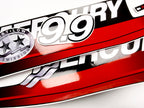 Vinyl graphic red decals set suitable for Mercury 9.9 hp two stroke outboard engine. Vinyl red stickers kit for Mercury 9.9 hp  Handmade
