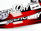 Vinyl graphic red decals set suitable for Mercury 10 hp two stroke outboard engine. Vinyl red stickers kit for Mercury 10 hp  Handmade