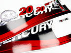 Vinyl graphic red decals set suitable for Mercury 20 hp two stroke outboard engine. Vinyl red stickers kit for Mercury 20 hp two stroke Handmade