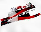 Vinyl graphic red decals set suitable for Mercury 20 hp two stroke outboard engine. Vinyl red stickers kit for Mercury 20 hp two stroke Handmade