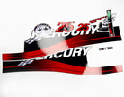 Vinyl graphic red decals set suitable for Mercury 25 hp two stroke outboard engine. Vinyl red stickers kit for Mercury 25 hp two stroke Handmade