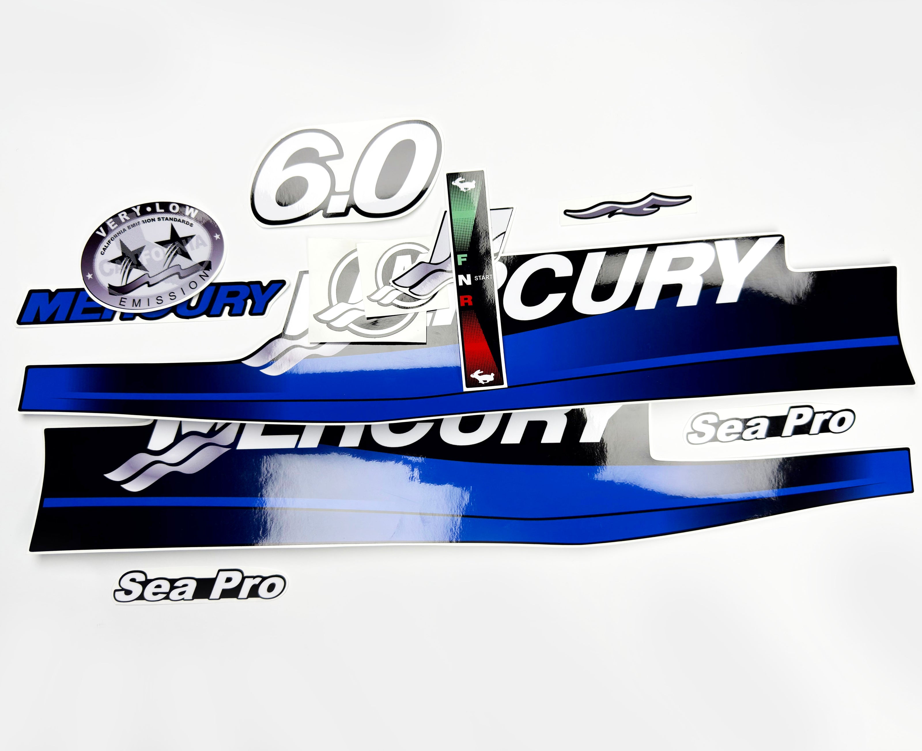 Vinyl graphic decals set blue color suitable for Mercury 6 hp two stroke outboard engine. Vinyl stickers kit blue color  for Mercury 6 hp  Handmade
