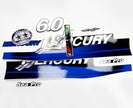 Vinyl graphic decals set blue color suitable for Mercury 6 hp two stroke outboard engine. Vinyl stickers kit blue color  for Mercury 6 hp  Handmade