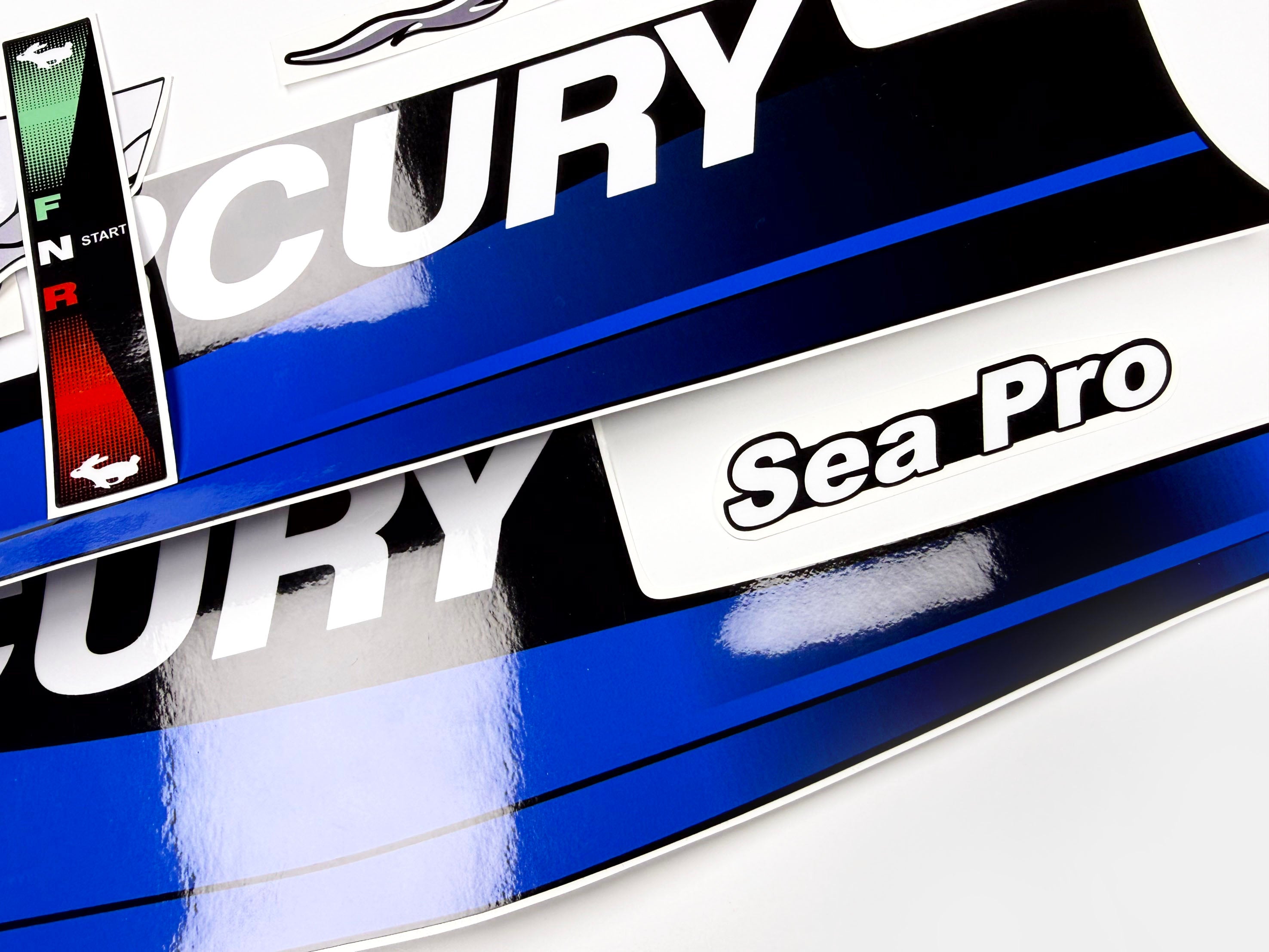 Vinyl graphic blue decals set suitable for Mercury 15 hp two stroke outboard engine. Vinyl blue stickers kit for Mercury 15 hp  Handmade