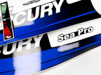 Vinyl graphic blue decals set suitable for Mercury 8 hp two stroke outboard engine. Vinyl blue stickers kit for Mercury 8 hp  Handmade