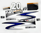Vinyl graphic decals set suitable for Parsun 20 hp four stroke outboard engine. Vinyl stickers kit for Parsun 20 hp four stroke Handmade