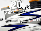 Vinyl graphic decals set suitable for Parsun 20 hp four stroke outboard engine. Vinyl stickers kit for Parsun 20 hp four stroke Handmade