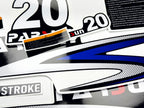 Vinyl graphic decals set suitable for Parsun 20 hp four stroke outboard engine. Vinyl stickers kit for Parsun 20 hp four stroke Handmade