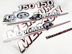 Vinyl graphic red and white decals set suitable for Mercury 150 hp OptiMax two stroke outboard engine. Vinyl red stickers kit for Mercury 150 hp two stroke Handmade