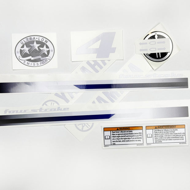 Vinyl graphic decals set suitable for Yamaha 4 hp four stroke outboard engine. Vinyl stickers kit for Yamaha 4 hp four stroke Handmade